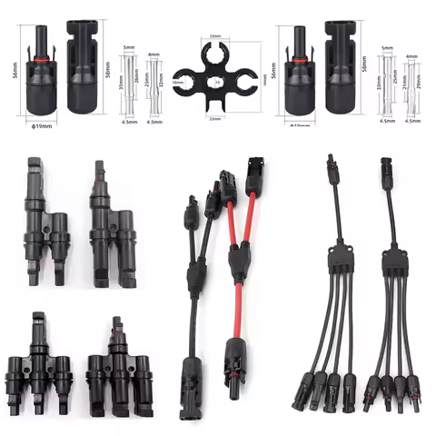 Solar Panel Cable Connector 30A 1000V MC3/4 Male Female Connector With Solar Diode Fuse IP67 For Pan