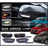 Perodua Myvi 2018-2023 Axia 2023 New Side Mirror LED Lamp Running Signal Fucntion Welcome Mode Smoke