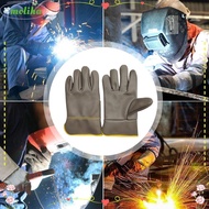 MOLIHA Labor Gloves, Short Thick Welding Gloves,  Security Protection Cowhide Wear Resistant Safety 