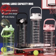 Summer Double Drinking Plastic Cup Large Capacity Handle Kettle High Value Sports With Scale P4p3