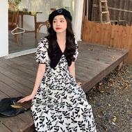 ZHENMANZI | Dolly Collar Tea Dress French Floral Summer Long Dress