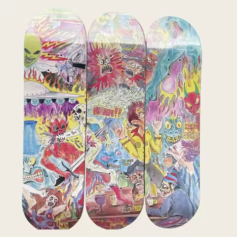 double rocker, 100% Canadian maple skateboard, available sizes (7.75, 8.0, 8.25, 8.375, 8.5 inches),