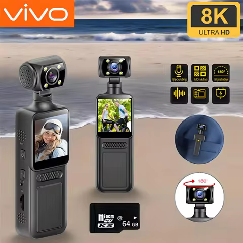 VIVO Mini Professional Action Camera 180 ° Rotating Portable Camera 8k Hd Wearable Night Vision Outd