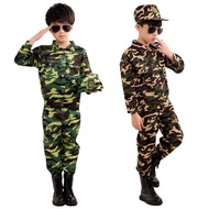 Special Forces Kids Clothing Army Military Scouting Uniform Se Camouflage Coat Pants Hat Training Performance