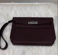 Hermes Kelly Depeches 25 深棕 Togo皮銀扣