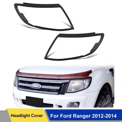 ABS Black Head Lights Cover Lamp Hood Trim Car Accessories For Ford Ranger Wildtrak 2012 2013 2014 T