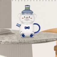 [Homyl478] Glass Water Jug with Glass Cup, Glass Tea Jug, Kettle, Heat Resistant Creative Water Jug,