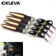 EKLEVA 4PCS Universal LED รถจักรยานยนต์ไฟเลี้ยว12V IP68กันน้ำ Amber Flasher Indicator ไฟกระพริบด้านห