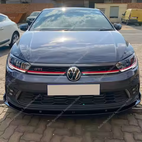 For Vw Polo 9 AW Gloss Black Front Bumper Lip Spoiler Splitter Polo MK6 GTI R-line 2022-2024 Lci Dif