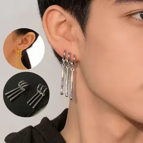One Piece Zoro Anime Earrings Women Men Cosplay Earrings Piercing Jewelry Fashion Fake Triple Earrin