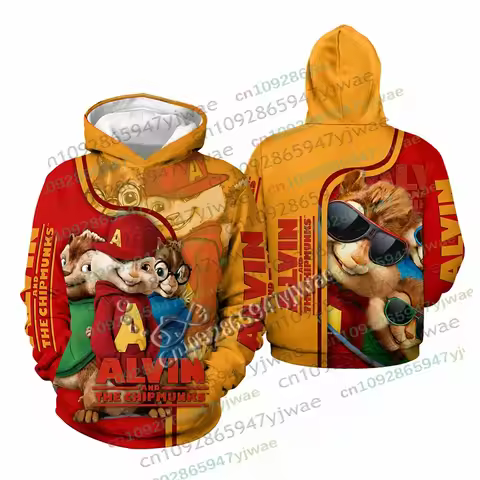 Alvin and The Chipmunks 2026 Fashion Unisex Casual Christmas Gift Men Hoody Alvin Chipmunk Cosplay 3