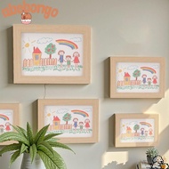 ABEBONGOTF Wooden Kids Art Frame, Wall Decoration Changeable Photo Frame, Creative Rotatable Family 