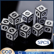 5PCS 16mm D6 Game Dice Set 6-Sided Solid Acrylic Dice For RRG Dungeons And Dragons Board Game