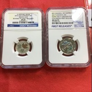 小見2016年2017年，加拿大發行彩色錢幣銀幣，精鑄楓葉銀幣2加元，25仙伊利沙伯二世彩色錢幣共二個，NGC評PF69MS66,標價是兩個一起的價錢，不是單個的價格，B46
