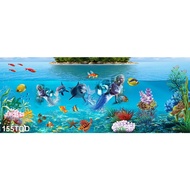 Blue Sea 3d Wall Stickers Create A Cool Space - 155TDD- Living Room Decoration