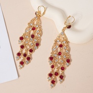 Diamond Exaggerated Retro Earrings Full Diamond Red Palace Classy Earrings20251203