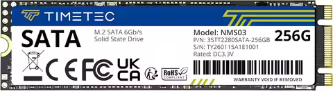256GB SSD M.2 2280 SATA III 6Gb/s 3D NAND Read 550MB/s Write 500MB/s SLC Cache Internal Solid State 