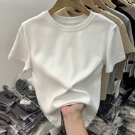 LOMOGI 210g 40 Count Odal 92 Cotton 8 Spandex Short-Sleeved T-Shirt Slim-Fit High Elastic Blank Vers