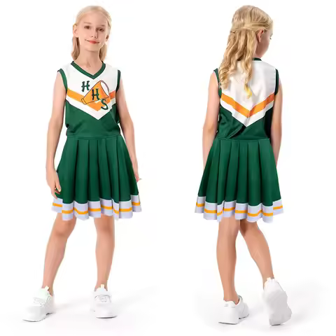 Stranger Uniform Sleeveless Costume Halloween Chrissy Cunningham Cheerleader Cosplay Hawkins High Sc