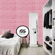 OK Wallpaper Foam 3D Brick Pink Color Premium Wallpaper Sticker Wallpaper Foam Brick Sticker