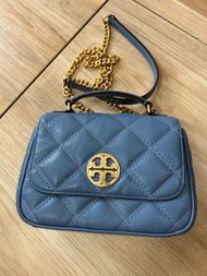 Tory Burch 菱格真皮郵差包