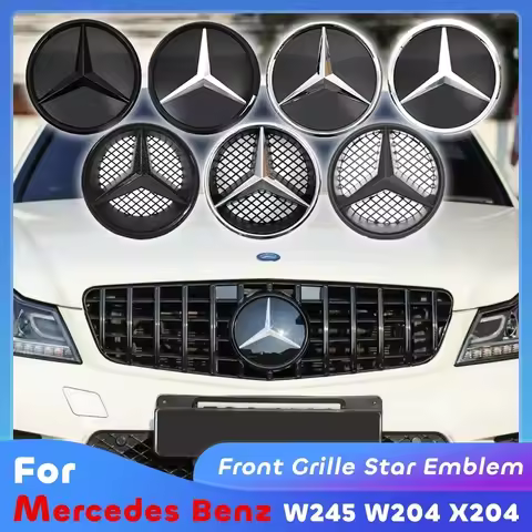 1pcs Car Front Grill Emblem Star Badge For Mercedes Benz W245 W204 X204 B180 B200 B250 C280 C300 C35
