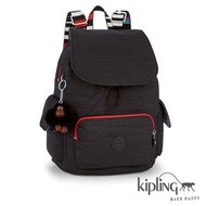 Kipling 後背包 雙條紋黑素面