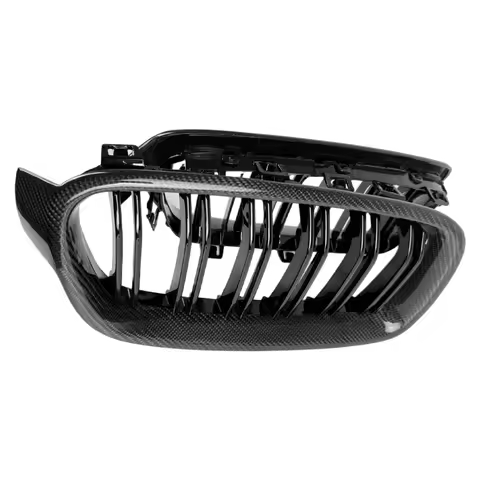 F30 Grille, Real Carbon Fiber Framed Bumper Grill for 2012 - 2018 BMW 3 Series F30 Sedan F31 Estate 