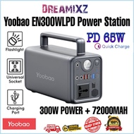 Yoobao EN300WLPD 72,000mAH 300W Portable Power Station Powerbank Lifepo4 Pure Sine Wave 220v Inverte