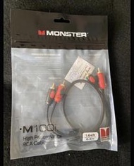 現貨美國Monster Cable M100I怪獸0.5米50公分無氧銅發燒線雙RCA音頻線信號線訊號線