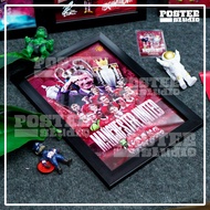 MANCHESTER UTD 3 CUP 1998 - 1999 football poster decorative photo frame includes 2 sizes for A5 tabl