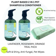 Cloversoft Plant-based 2-in-1 Shampoo and Conditioner Pets Dogs Cats Fur Hair care Sensitive Anti-al