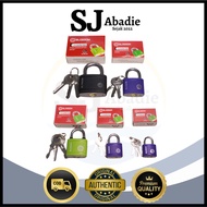 (1 PC) BLOSSOM Chrome Rubber Coated Padlock Type LX700 20 25 30 40 50 60 mm 3 Keys | SJ ABADIE |