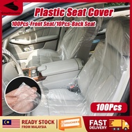READY🔥100Pcs Car Seat Cover Car Plastic Seat Cover Universal Disposable Plastic Soft Seat Cover Wate