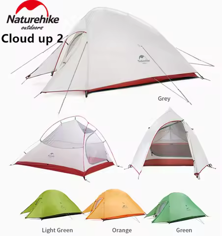 Naturehike Cloud Up 1 2 3 Tent 20D Silicone Tarp Free Mat Ultralight Camping Tent for 1-3 People Out