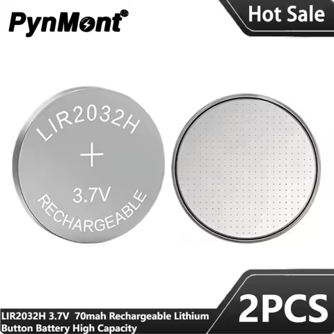2PCS 3.7V 70mah LIR2032H Button Battery 2032 High Capacity LIR2032 Rechargeable Lithium Batteries fo