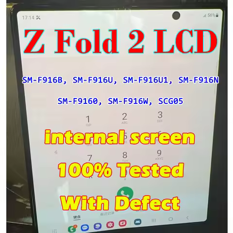 7.6" AMOLED With Defect LCD For Samsung Z Fold2 5G Z Fold 2 5G SM-F916B, SM-F916U lcd Display Touch 