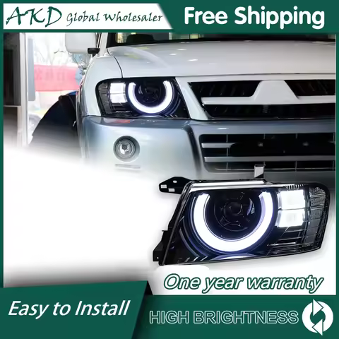 Headlights For Mitsubishi Pajero V73 2004-2016 Montero DRL Day Running Light Head Lamp LED Bi Xenon 