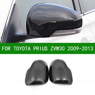 สำหรับToyota Prius 30 Zvw30 2009-2013รถผ้าคลุมกระจกมองหลังTrimคาร์บอนไฟเบอร์สีดำไฟเลี้ยวด้านข้างกรอบ