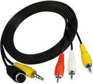 S-Video 4Pin with 3.5mm 1/8" TRS Stereo Audio Male Plug to 3 RCA Male Composite Adapter Converter Vi