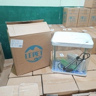 LEPET Akuarium Ikan Mini XS 220/260 Tangki Ikan Mini Dengan Filter Dan Lampu Led