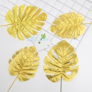Daun Monstera Emas Plastik 30cm Kecil / Gold Tropical Leaf Artificial