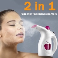 2 In 1 Face Steamer Deep Cleaner Mist Steam Sprayer Spa Portable Garment Steamer