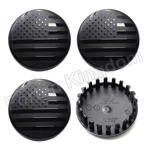4PCS Black US Flag 3.25" 83mm Car Hub Wheel Center Cap For Chevy Tahoe Suburban Silverado Yukon Dena