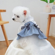 Pet Clothes Dog Cat Cat Clothing Clothing Clothing Spring Autumn Sea Breeze Holiday Denim Skirt