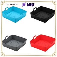 NIU Air Fryer Liners, with Handle 9" Large Size Baking Tray,  Reusable Silicone Heat-Resistant Air F