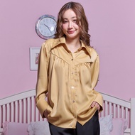 Friday Attire เสื้อเชิ้ตแขนยาวตัดต่อหน้า (FT-076)