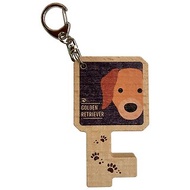 AR萌狗系列 木質手機架鑰匙圈 黃金獵犬 客製化禮物 鑰匙包