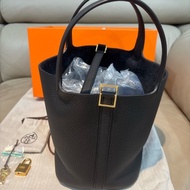 全新Hermes picotin  18菜籃子 黑金 K刻 經典色 保值