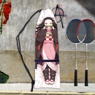 WALKIE Animie Demon Slayer Portable Badminton Racket Bag Tennis Racket Protection Drawstring Bags Fashion Velvet Storage Bag Case Outdoor Sport Accessories